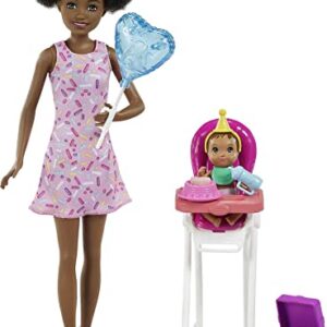 Barbie Skipper Babysitters Inc. Dolls & Playset with Babysitting Skipper Doll, Color-Change Baby Doll, High Chair & Party-Themed Accessories for Kids 3 to 7 Years Old