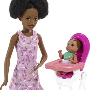 Barbie Skipper Babysitters Inc. Dolls & Playset with Babysitting Skipper Doll, Color-Change Baby Doll, High Chair & Party-Themed Accessories for Kids 3 to 7 Years Old