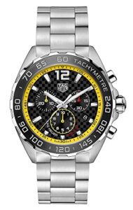 tag heuer formula 1 cau1115 mens quartz watch black dial chronograph ss 41mm