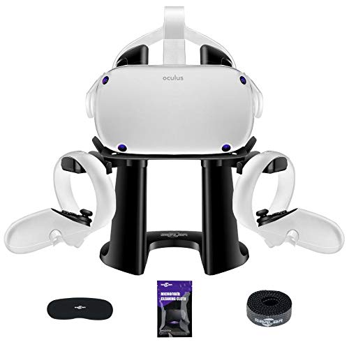 SARLAR VR Stand, Display Holder for Oculus Quest 2/ Quest/Rift S/Valve Index Headset and Touch Controllers Accessories