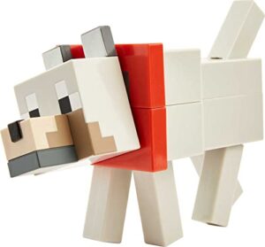 mattel minecraft fusion wolf figure craft-a-figure set, build your own minecraft character to play with, trade and collect, toy for kids ages 6 years and older