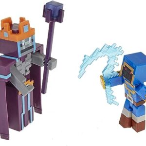 Minecraft Dungeons 3.25" 2-Pk, Arch Illager & Redstone Golem Battle Figures, Great for Playing, Trading, and Collecting, Action and Battle Toy for Boys and Girls Age 6 and Older