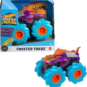 Hot Wheels Monster Trucks Twisted Tredz Creature Themed 1:43 Scale Flywheel Friction Motor Assorted Stylized Giant Wheels Power Over Terrain and Obstacles for Crashing and Smashing Action Kids