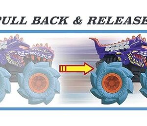 Hot Wheels Monster Trucks Twisted Tredz Creature Themed 1:43 Scale Flywheel Friction Motor Assorted Stylized Giant Wheels Power Over Terrain and Obstacles for Crashing and Smashing Action Kids