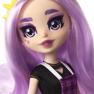 Mattel Sanrio Badtz-Maru Figure & Jazzlyn Doll (~10-in) Wearing Fashions and Accessories, Long Purple Hair and Trendy Outfit, Great Gift for Kids Ages 3Y+