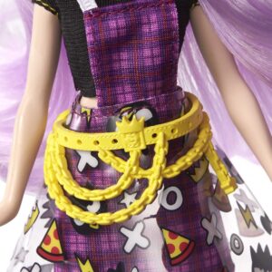 Mattel Sanrio Badtz-Maru Figure & Jazzlyn Doll (~10-in) Wearing Fashions and Accessories, Long Purple Hair and Trendy Outfit, Great Gift for Kids Ages 3Y+