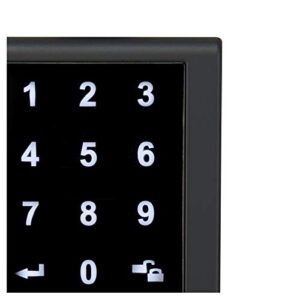 Amazon Basics Grade 3 Electronic Touchscreen Deadbolt Door Keypad Lock With Handleset, Matte Black, 133mm H Uppper x 294.5mmL lower