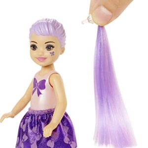 Barbie Color Reveal Chelsea Doll with 6 Surprises: 4 Mystery Bags, Water Reveals Doll's Look & Color Change on Bodice; Glitter Series; [Styles May Vary]