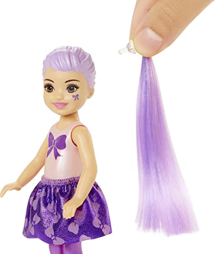 Barbie Color Reveal Chelsea Doll with 6 Surprises: 4 Mystery Bags, Water Reveals Doll's Look & Color Change on Bodice; Glitter Series; [Styles May Vary]