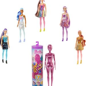 Barbie Color Reveal Doll & Accessories, Shimmer Series, 7 Surprises, 1 Barbie Doll (Styles May Vary)