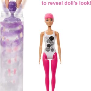 Barbie Color Reveal Doll & Accessories, Color-Block Series, 7 Surprises, 1 Barbie Doll (Styles May Vary)