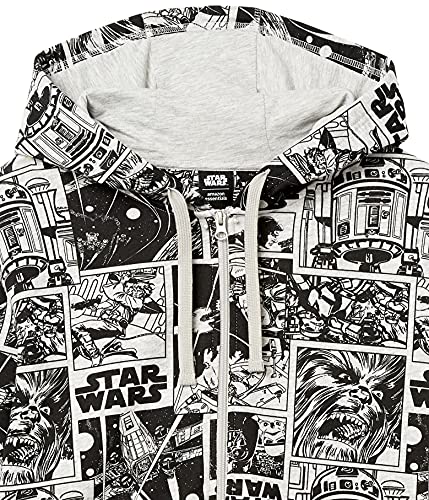 Amazon Essentials Disney | Marvel | Star Wars Men's Fleece Full-Zip Hoodie Sweatshirts (Available in Big & Tall), Star Wars Comic, Large