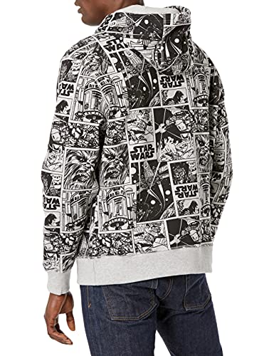 Amazon Essentials Disney | Marvel | Star Wars Men's Fleece Full-Zip Hoodie Sweatshirts (Available in Big & Tall), Star Wars Comic, Large