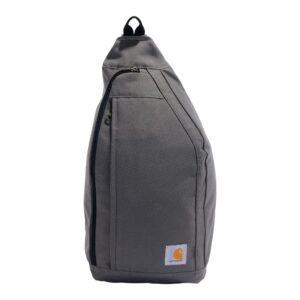 carhartt mono sling backpack, unisex crossbody bag for travel and hiking, grey
