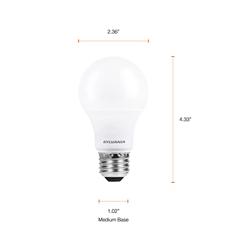 SYLVANIA ECO LED A19 Light Bulb, 60W Equivalent Efficient 9W, 7 Year, 750 Lumens, Medium Base, Frosted, 2700K, Soft White - 24 Count (Pack of 1)(40986)