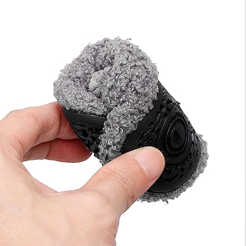 Scurtain Kids Toddler slippers Socks artificial woolen Slippers for Boys Girls Baby with Non-Slip Rubber Sole 2025 Grey 6.5-7.5 Toddler