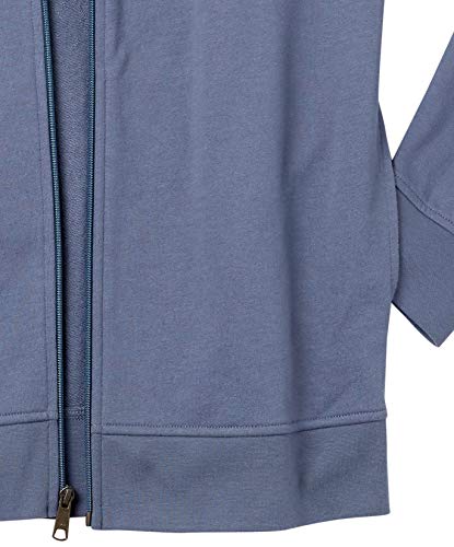 Amazon Essentials Men's Lightweight French Terry Full-Zip Mock Neck Sweatshirt, Indigo, Large