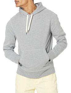 amazon essentials men's lightweight french terry hooded sweatshirt, light grey heather, medium