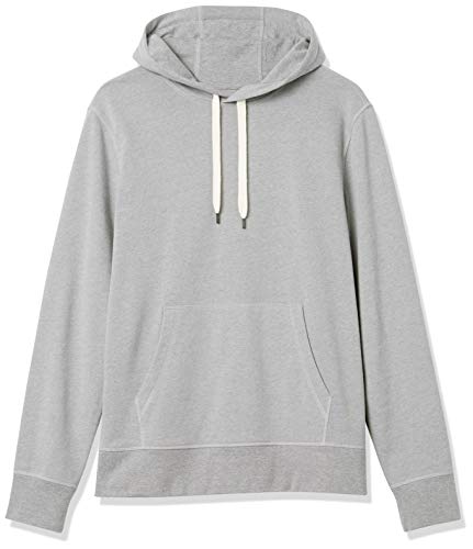 Amazon Essentials Men's Lightweight French Terry Hooded Sweatshirt, Light Grey Heather, Medium