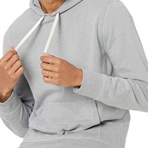 Amazon Essentials Men's Lightweight French Terry Hooded Sweatshirt, Light Grey Heather, Medium