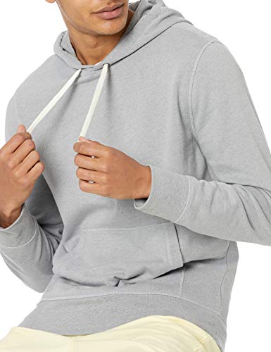 Amazon Essentials Men's Lightweight French Terry Hooded Sweatshirt, Light Grey Heather, Medium