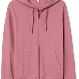 Amazon Essentials Men's Lightweight French Terry Full-Zip Hooded Sweatshirt, Pink, Large