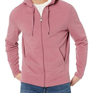 Amazon Essentials Men's Lightweight French Terry Full-Zip Hooded Sweatshirt, Pink, Large