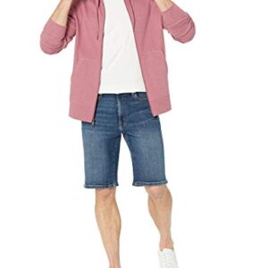 Amazon Essentials Men's Lightweight French Terry Full-Zip Hooded Sweatshirt, Pink, Large