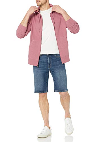 Amazon Essentials Men's Lightweight French Terry Full-Zip Hooded Sweatshirt, Pink, Large