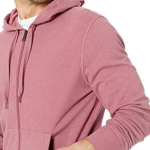 Amazon Essentials Men's Lightweight French Terry Full-Zip Hooded Sweatshirt, Pink, Large