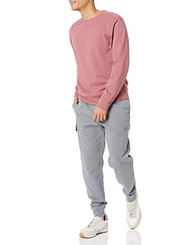 Amazon Essentials Men's Long-Sleeve Lightweight French Terry Crewneck Sweatshirt, Pink, X-Large