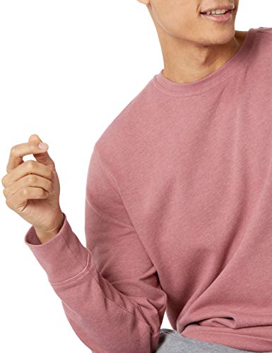 Amazon Essentials Men's Long-Sleeve Lightweight French Terry Crewneck Sweatshirt, Pink, X-Large