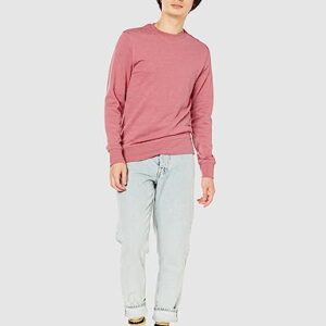 Amazon Essentials Men's Long-Sleeve Lightweight French Terry Crewneck Sweatshirt, Pink, X-Large