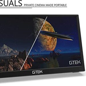 GTEK Portable Monitor 15.8 Inch IPS Full HD 1920 x 1080P Screen with Speaker, Second Dual Computer Display, Wider Than 15.6 Inch, External Travel Monitor for MacBook Laptop PC, Includes Smart Cover