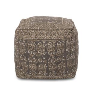 christopher knight home pouf, taupe + gold