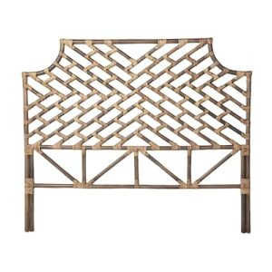 Kouboo Rattan Chippendal Headboard, California King, Handmade, Bedroom Furniture, Bohemian Decor, Headboard, Antique Brown