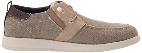 Nunn Bush Men's Brewski Moc Toe Slip-on Canvas Knit Loafer with Elastic Bungee, Stone, 11.5