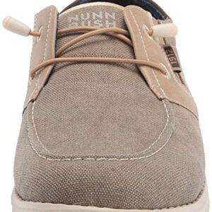 Nunn Bush Men's Brewski Moc Toe Slip-on Canvas Knit Loafer with Elastic Bungee, Stone, 11.5