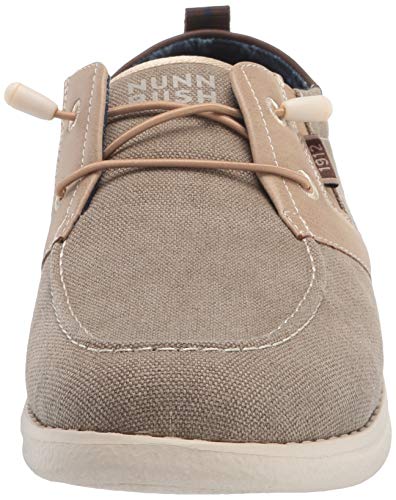 Nunn Bush Men's Brewski Moc Toe Slip-on Canvas Knit Loafer with Elastic Bungee, Stone, 11.5