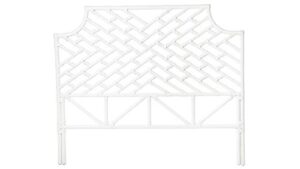kouboo rattan chippendale headboard, california king size, white loft