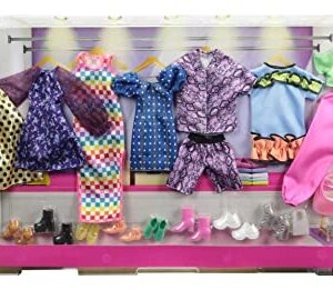 Barbie Clothes Multipack with 8 Complete Outfits for Barbie Doll, 25+ Pieces Include 8 Outfits, 8 Pairs of Shoes & 8 Accessories, Gift for 3 to 8 Year Olds