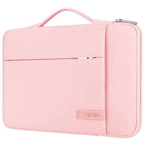 Lacdo Laptop Sleeve for Women, Laptop Sleeve Case for 13 inch New MacBook Air M2 A2681 M1 A2337 A2179 | 13 inch New MacBook Pro M2 M1 A2338 A2251 A2289 A2159 | 12.9" New iPad Pro Computer Bag, Pink