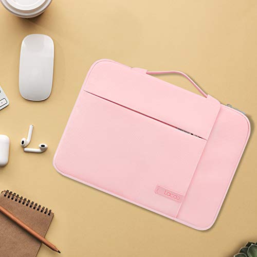 Lacdo Laptop Sleeve for Women, Laptop Sleeve Case for 13 inch New MacBook Air M2 A2681 M1 A2337 A2179 | 13 inch New MacBook Pro M2 M1 A2338 A2251 A2289 A2159 | 12.9" New iPad Pro Computer Bag, Pink