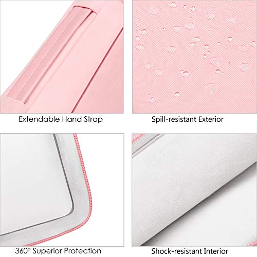 Lacdo Laptop Sleeve for Women, Laptop Sleeve Case for 13 inch New MacBook Air M2 A2681 M1 A2337 A2179 | 13 inch New MacBook Pro M2 M1 A2338 A2251 A2289 A2159 | 12.9" New iPad Pro Computer Bag, Pink