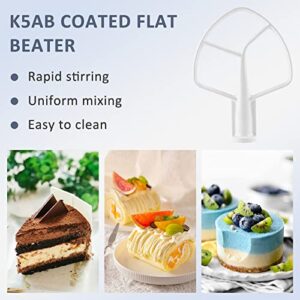 Mixer Aid Attachments Including K5AB Coated Flat Beater&K5ADH Dough Hook for Kitchen Stand Mixer&K5AWW Wire Whip Perfect for 5 Quart Kitchen Mixers Aid Attachments by MIFLUS