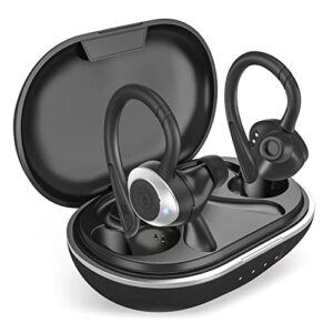 comiso Wireless Earbuds Bluetooth Headphones, True Wireless in Ear Bluetooth 5.1 Earbuds with Microphone, Deep Bass, IPX7 Waterproof Loud Voice Earphones for Sport Outdoor Running Gym Workout(Black)