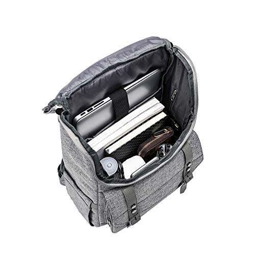 YALUNDISI Vintage Backpack Travel Laptop Backpack with usb Charging Port for Women & Men College Backpack Fits 15.6 Inch Laptop Grey
