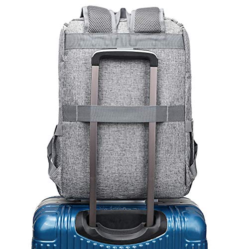 YALUNDISI Vintage Backpack Travel Laptop Backpack with usb Charging Port for Women & Men College Backpack Fits 15.6 Inch Laptop Grey