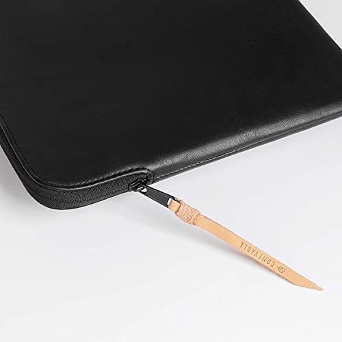 Comfyable Slim Protective Laptop Sleeve 14 Inch Snugly Compatible with MacBook Pro 14-inch M2 Pro/Max 2023 & M1, PU Leather Bag Waterproof Cover Notebook Computer Case for Mac, Black