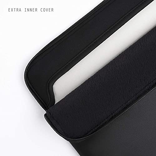 Comfyable Slim Protective Laptop Sleeve 14 Inch Snugly Compatible with MacBook Pro 14-inch M2 Pro/Max 2023 & M1, PU Leather Bag Waterproof Cover Notebook Computer Case for Mac, Black